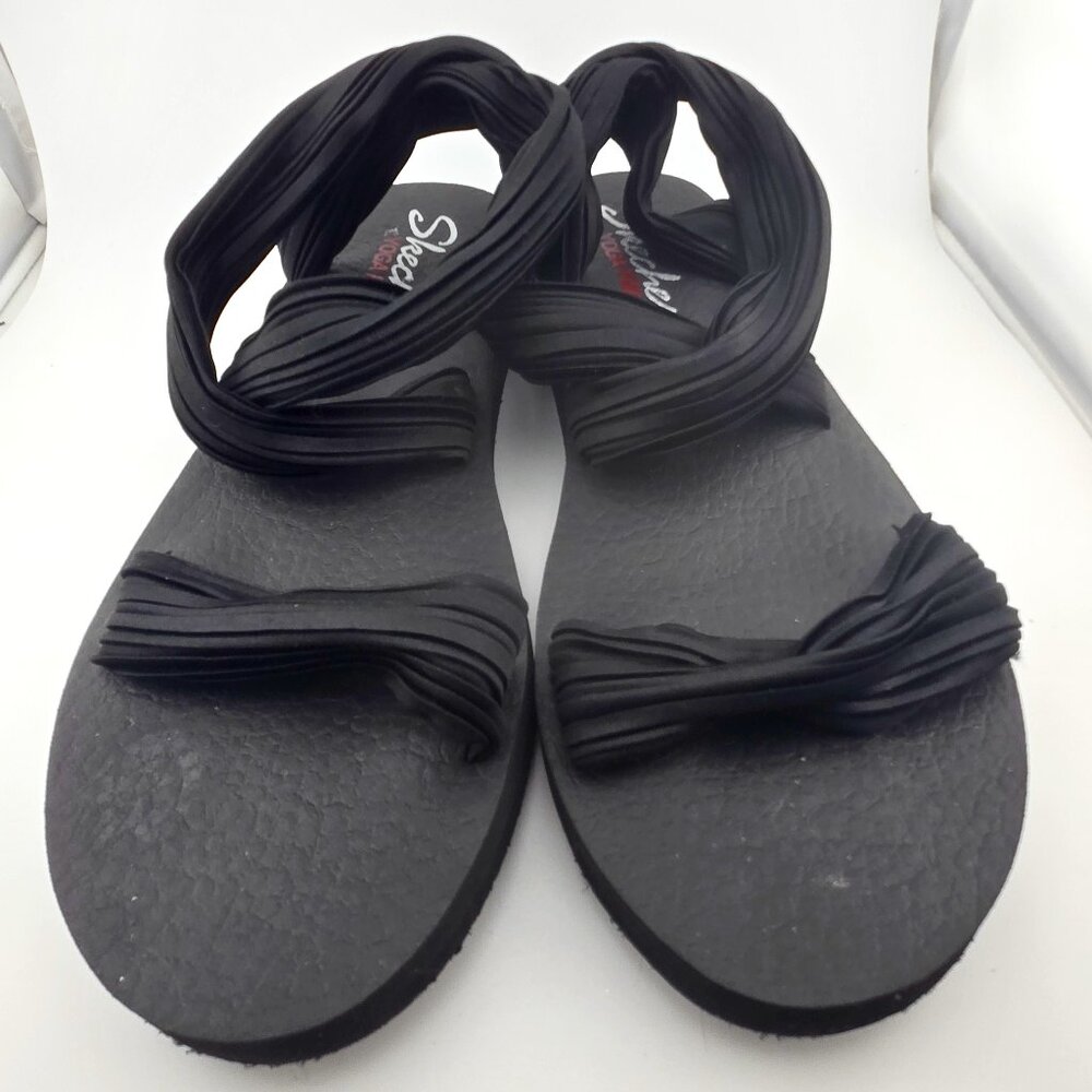 Skechers Meditation Womens Black Slingback Sandals Size 11 Yoga Foam Comfort